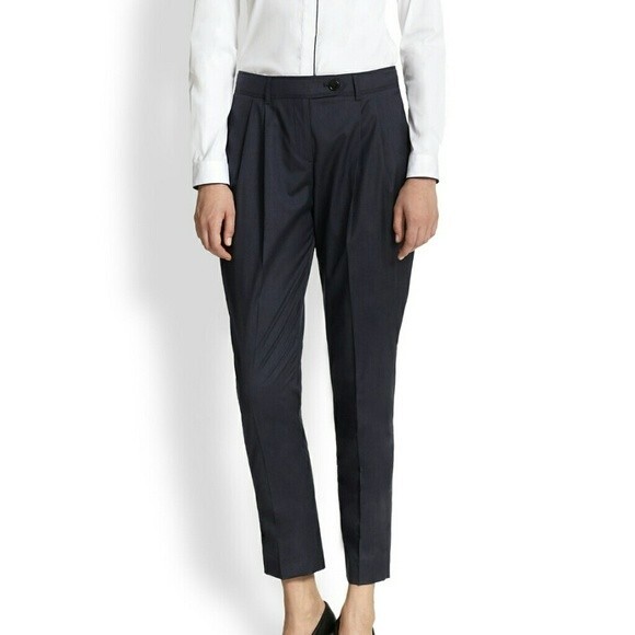 NWT Burberry Dark Charcoal Chic Feminine Ankle Wistow Wool Dress Pants Size 6 - Picture 1 of 5